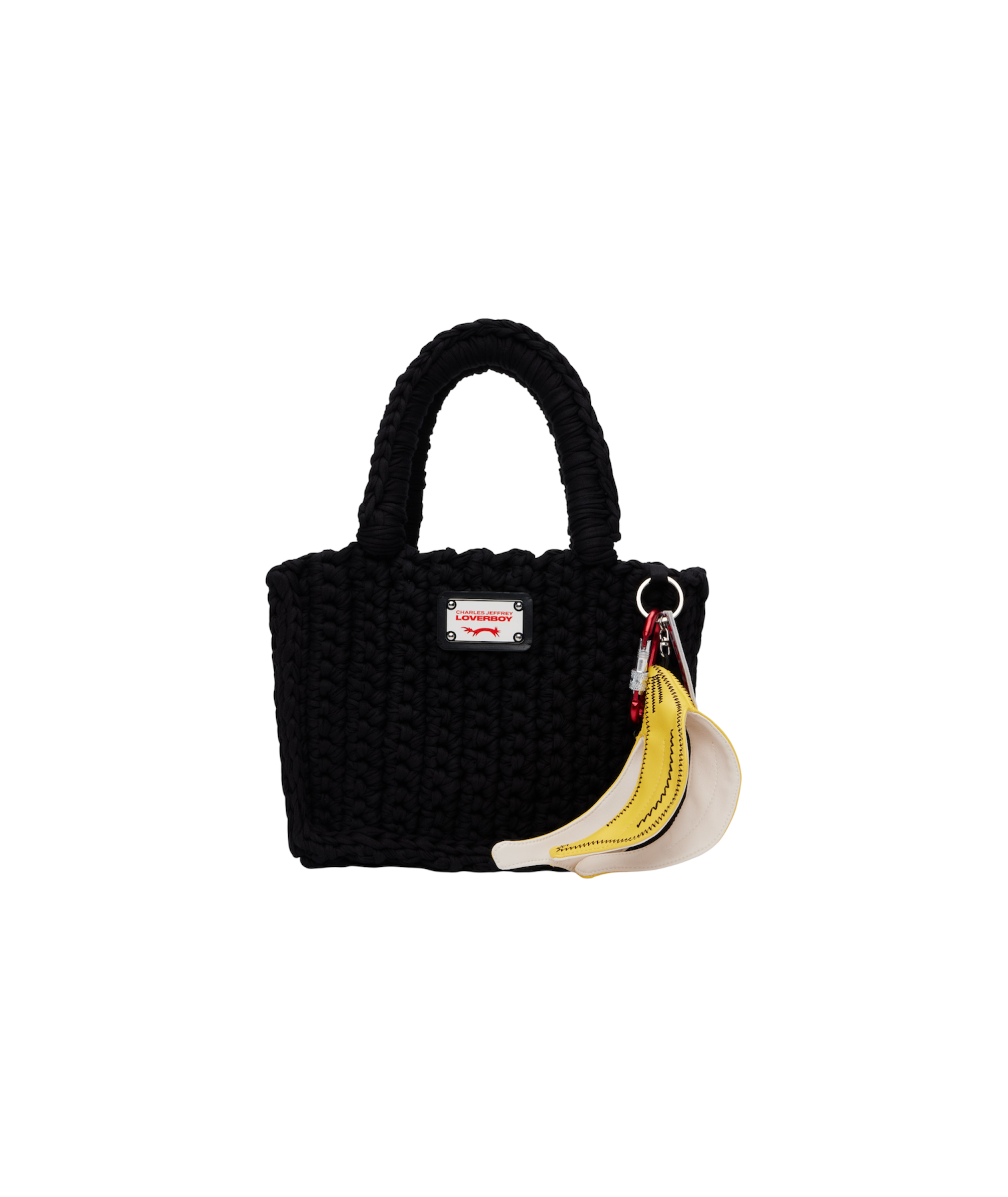 CharlesJefferyLoverboy Knit Tote Bag Black | The Sole Market