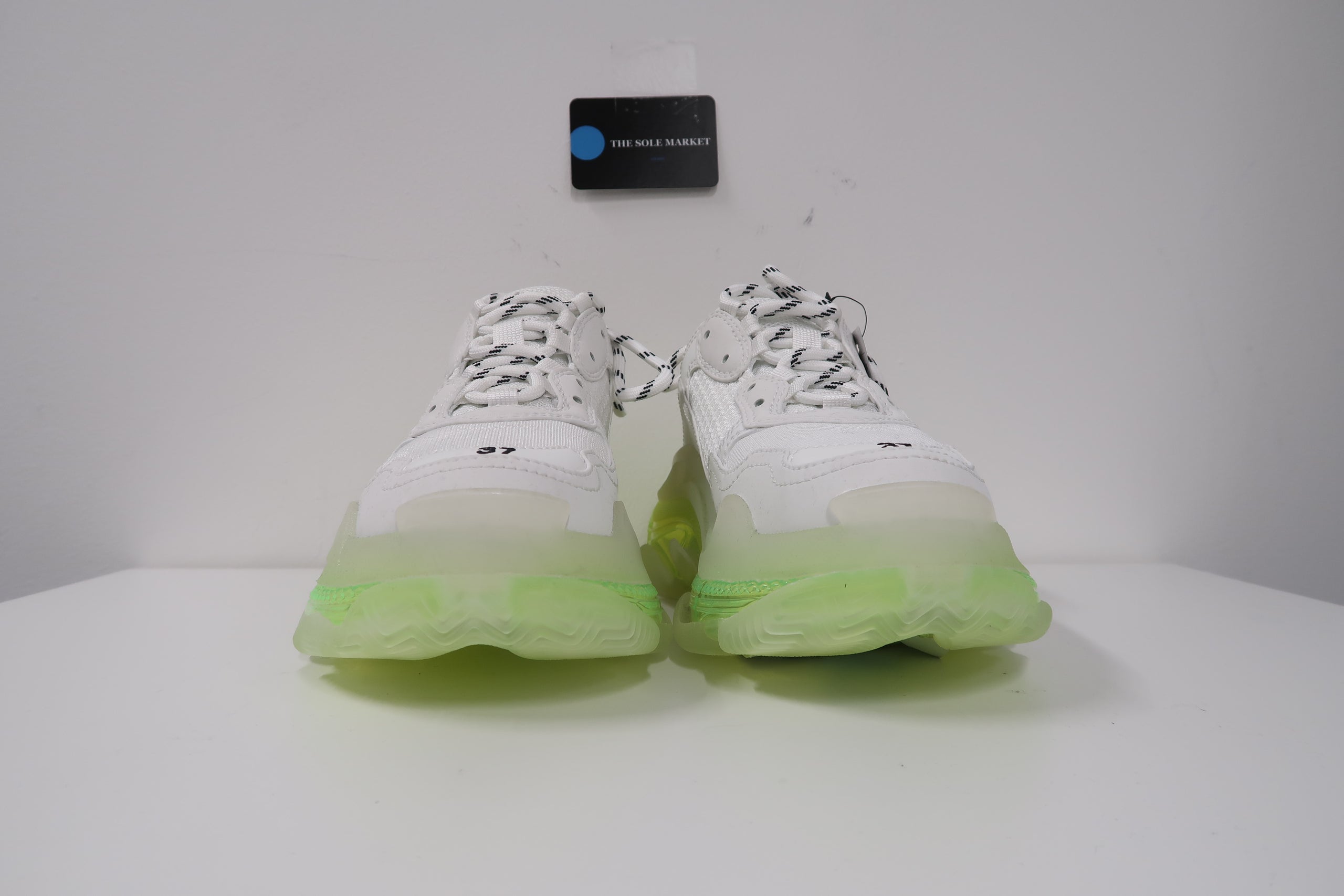 Balenciaga triple s white and green discount